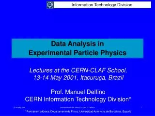 Data Analysis in Experimental Particle Physics