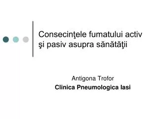 consecin ele fumatului activ i pasiv asupra s n t ii