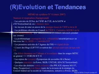 r evolution et tendances