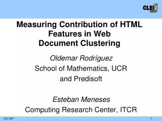 Measuring Contribution of HTML Features in Web Document Clustering