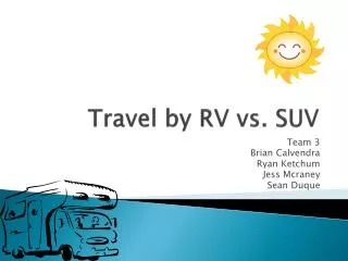 Travel by RV vs. SUV