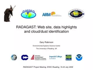 RADAGAST: Web site, data highlights and cloud/dust identification