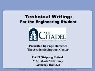 Technical Writing: For the Engineering Student