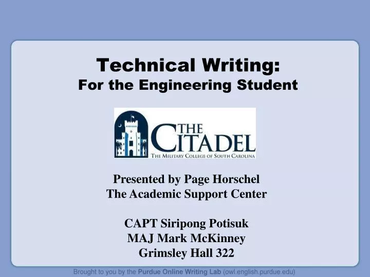 technical writing for the engineering student