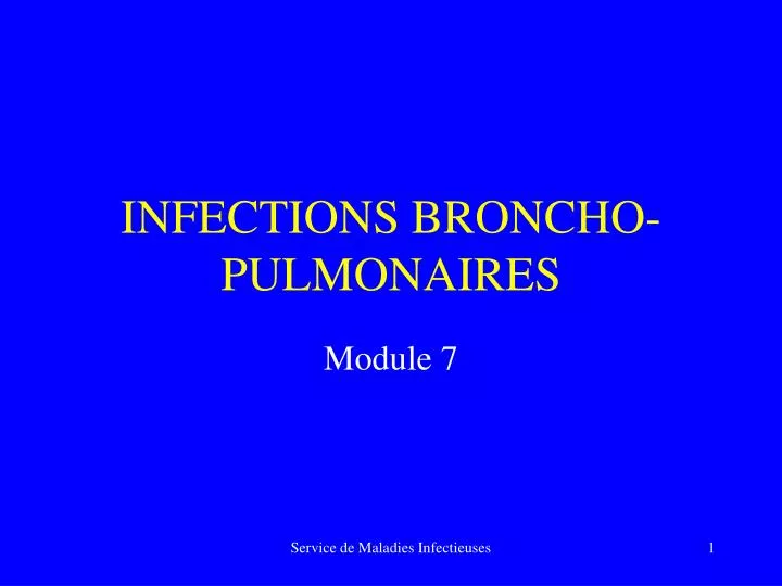 infections broncho pulmonaires