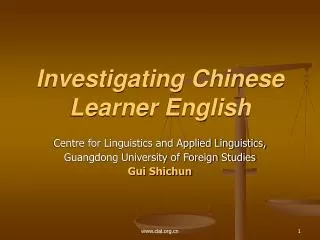 Investigating Chinese Learner English