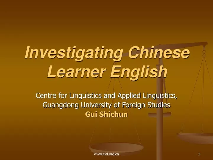 investigating chinese learner english
