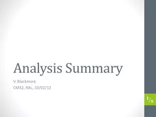 Analysis Summary