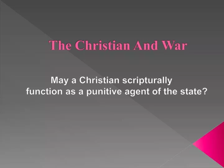 the christian and war