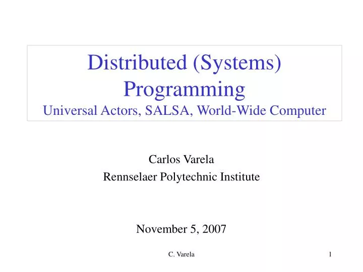 distributed systems programming universal actors salsa world wide computer