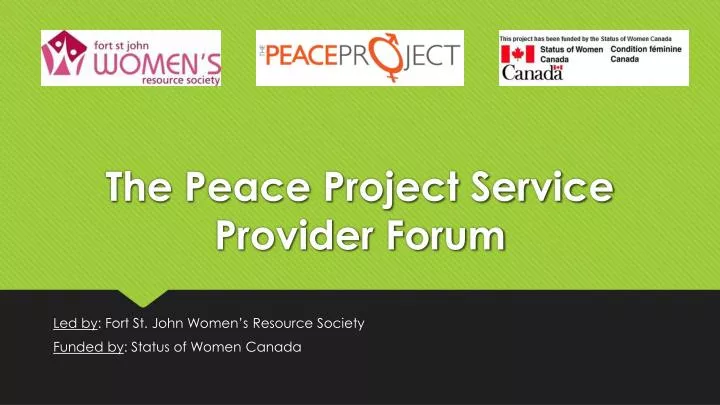 the peace project service provider forum