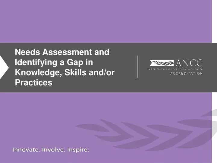 needs assessment and identifying a gap in knowledge skills and or practices