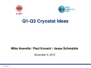 Q1-Q3 Cryostat Ideas
