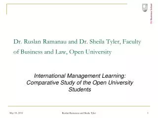 Dr. Ruslan Ramanau and Dr. Sheila Tyler, Faculty of Business and Law, Open University