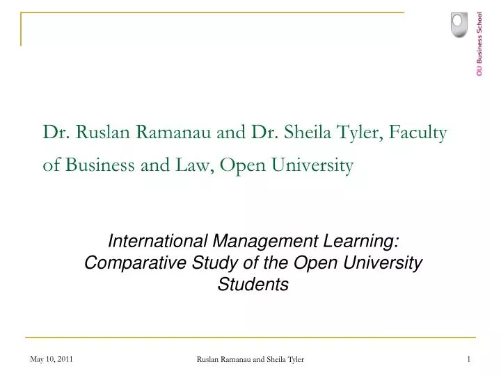 dr ruslan ramanau and dr sheila tyler faculty of business and law open university