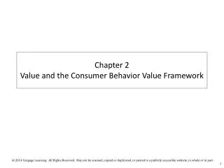 Chapter 2 Value and the Consumer Behavior Value Framework