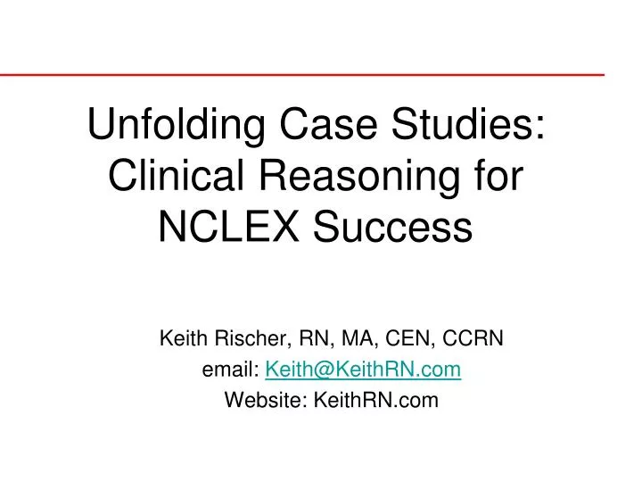unfolding case studies clinical reasoning for nclex success