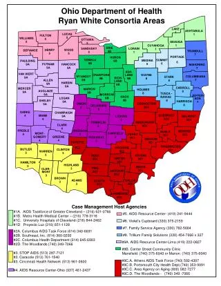 Ohio Department of Health Ryan White Consortia Areas