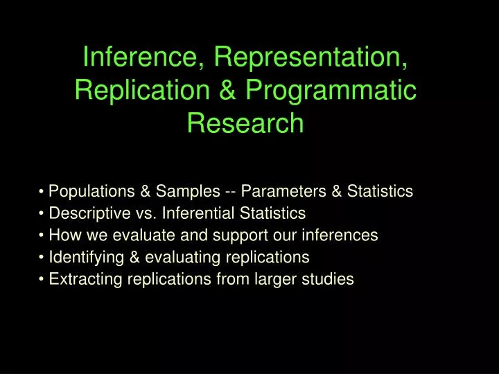 inference representation replication programmatic research