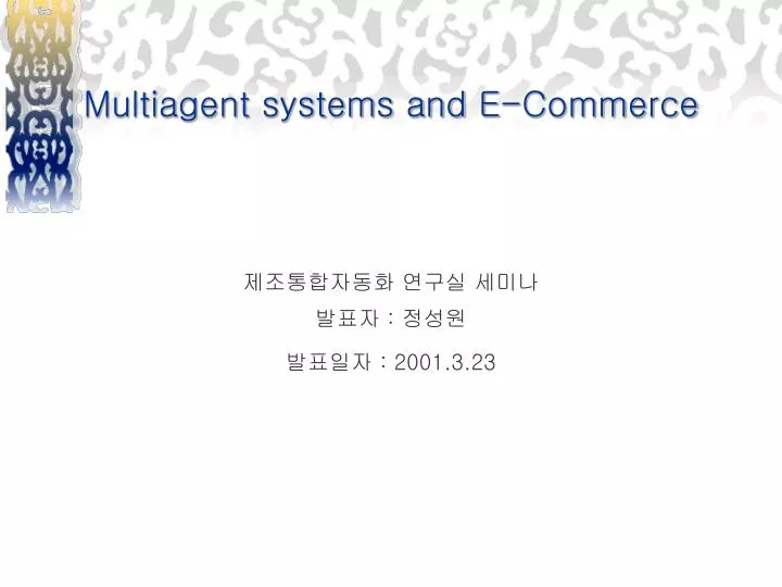 multiagent systems and e commerce
