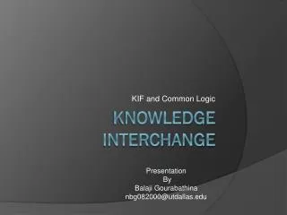 Knowledge interchange
