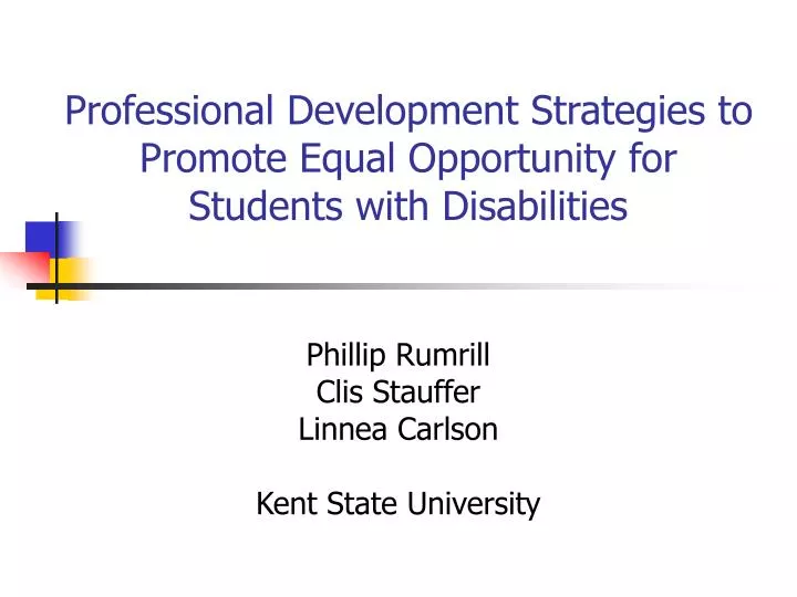 professional development strategies to promote equal opportunity for students with disabilities