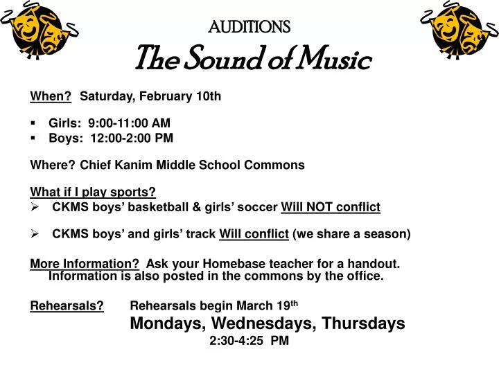 auditions the sound of music
