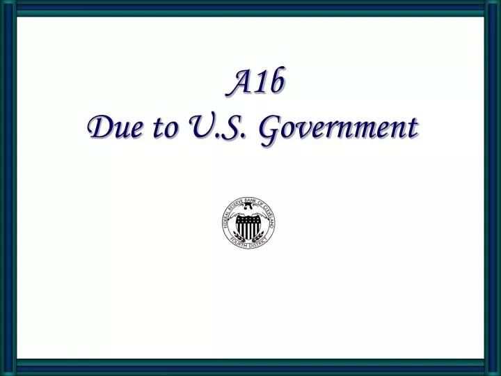a1b due to u s government