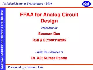 FPAA for Analog Circuit Design