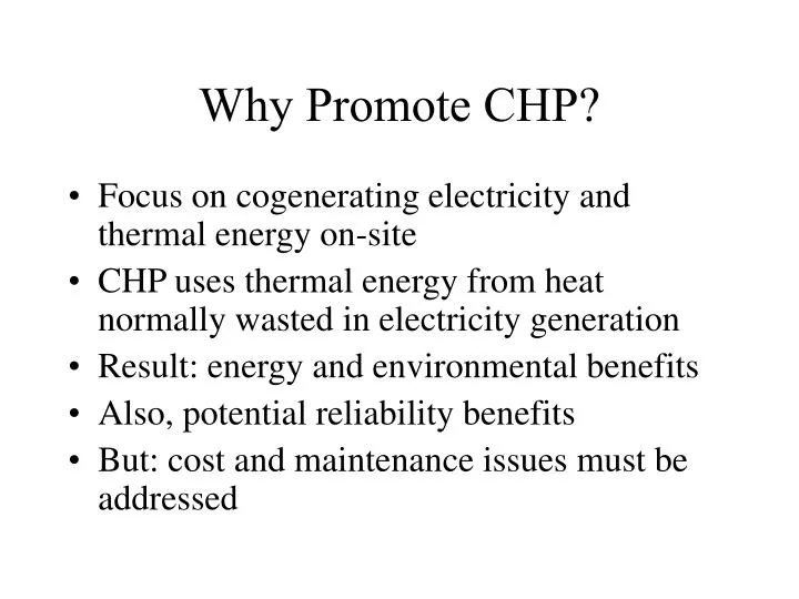 why promote chp