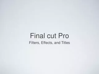 Final cut Pro