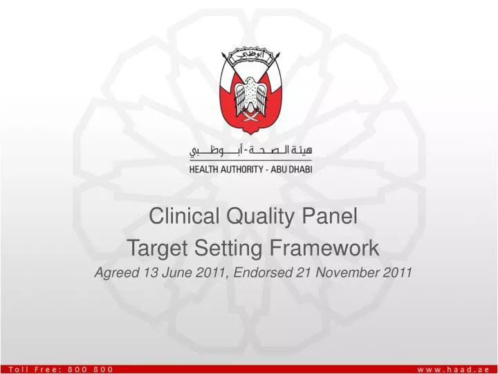 clinical quality panel target setting framework agreed 13 june 2011 endorsed 21 november 2011