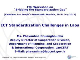 ICT Standardization Challenges in Laos