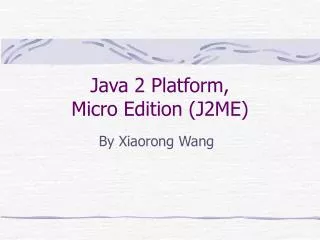 Java 2 Platform, Micro Edition (J2ME)