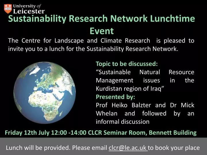 sustainability research network lunchtime event