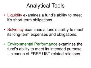 Analytical Tools