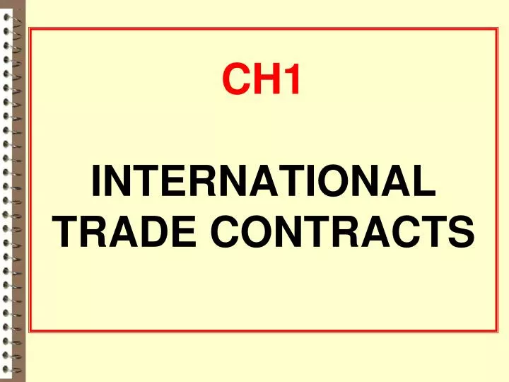 ch1 international trade contracts