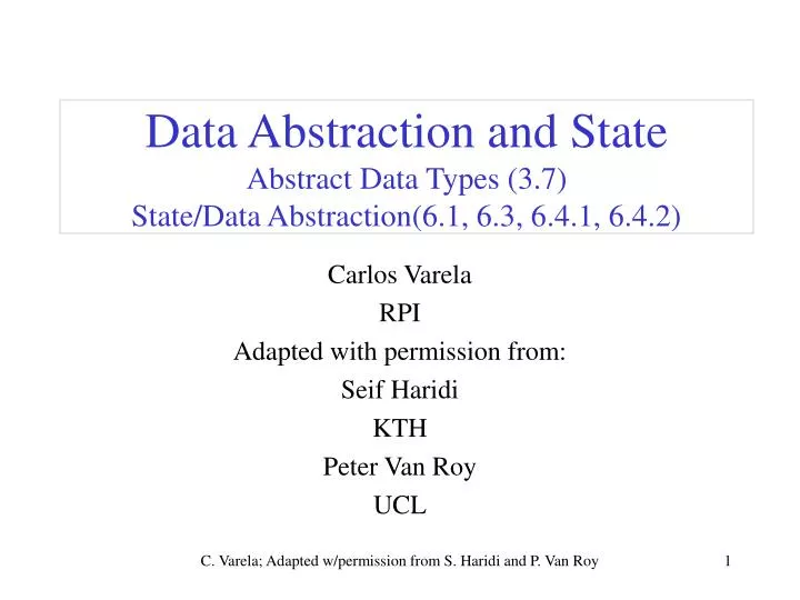 data abstraction and state abstract data types 3 7 state data abstraction 6 1 6 3 6 4 1 6 4 2