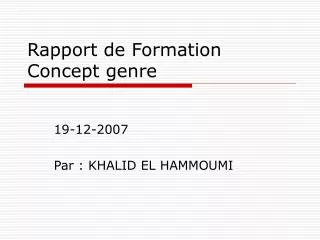 rapport de formation concept genre