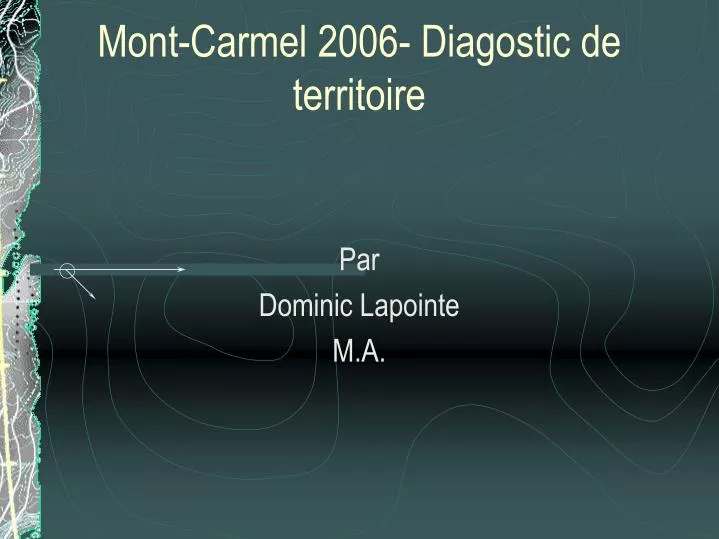 mont carmel 2006 diagostic de territoire