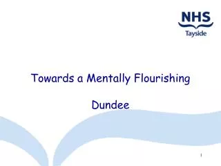 Towards a Mentally Flourishing Dundee