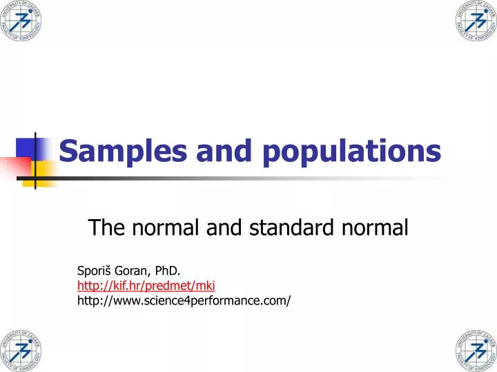 samples and populations