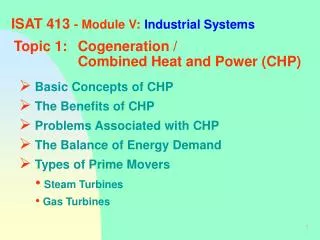 ISAT 413 - Module V: Industrial Systems