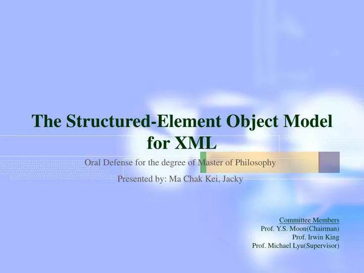 the structured element object model for xml