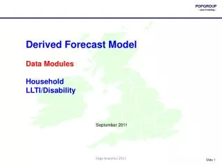 Derived Forecast Model Data Modules Household LLTI/Disability