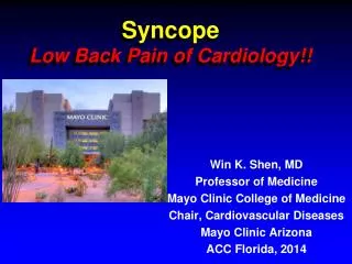 Syncope Low Back Pain of Cardiology!!
