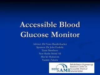 Accessible Blood Glucose Monitor