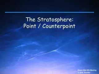 The Stratosphere: Point / Counterpoint