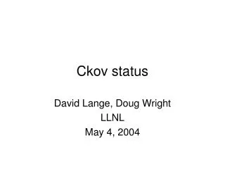 Ckov status