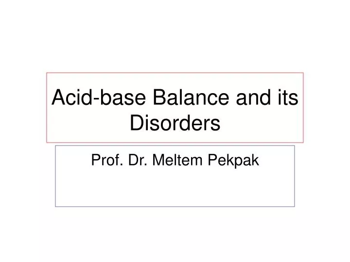 acid base balance and its disorders